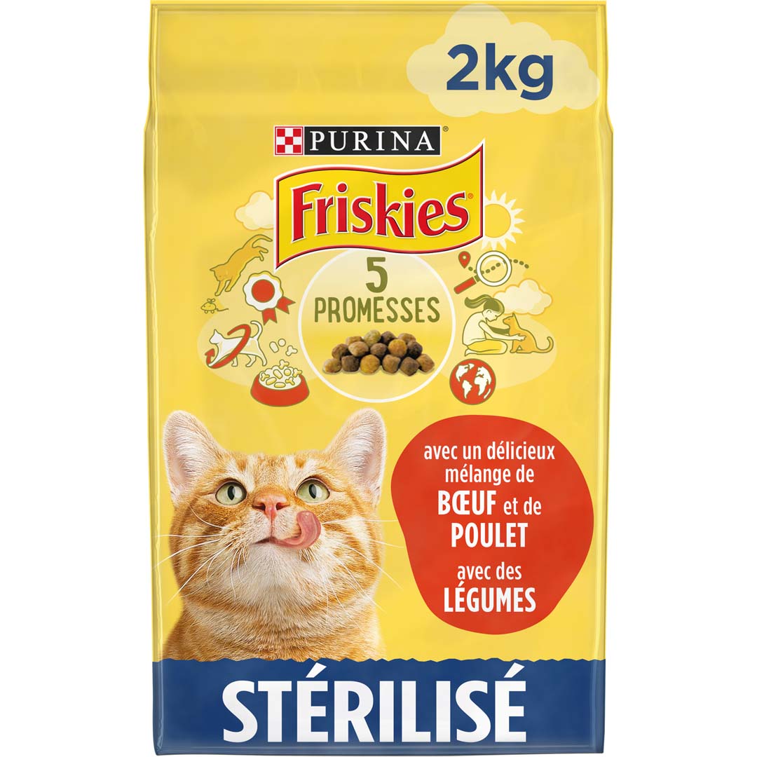 Croquettes pour Chat Stérilisé Bœuf et Légumes FRISKIES®