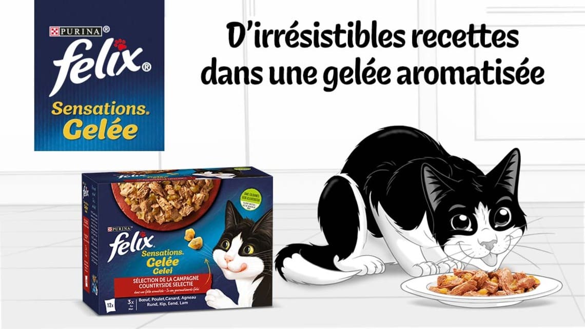 Felix Nourriture humide pour chat Sensations en gelée et mix de