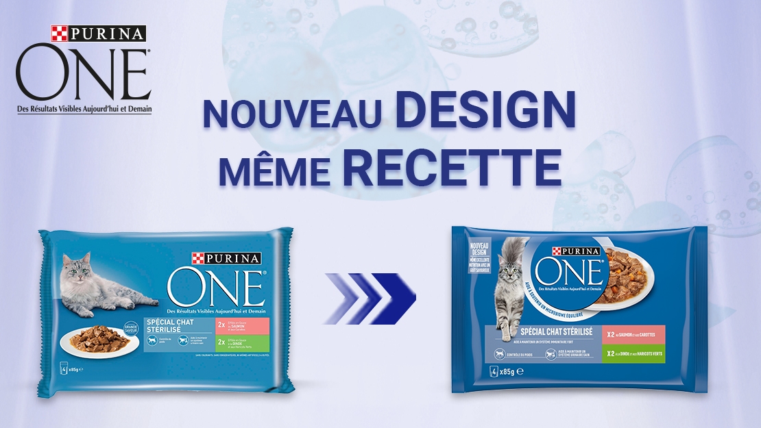 Sachet Purina One Spécial Chat Stérilisé : 8x85gr Purina One