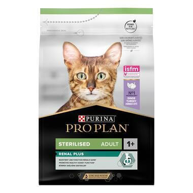 Purina® Pro Plan® Sterilised Adult RENAL PLUS, Riche en Dinde - Croquettes pour Chat Stérilisé aidant au maintien d'une bonne