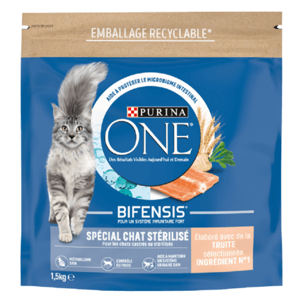 Purina® ONE® - Croquettes pour Chat Stérilisé à la Truite et au Blé