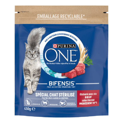 Purina® ONE® - Croquettes pour Chat Stérilisé au Bœuf et au Blé