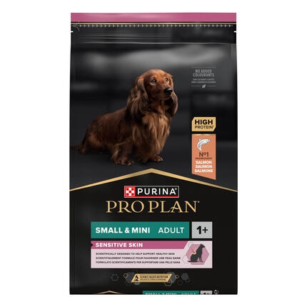 PURINA® PRO PLAN® SMALL & MINI ADULT SENSITIVE SKIN - RICHE EN SAUMON - Croquettes pour petit chien à la peau sensible