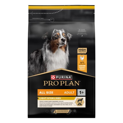 PURINA® PRO PLAN® ALL SIZE ADULT LIGHT / STERILISED  - RICHE EN POULET- Croquettes pour chien stérilisé ou en surpoids