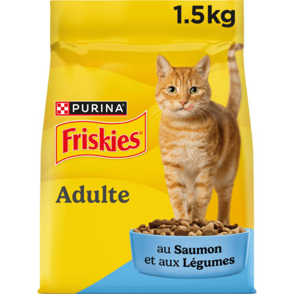 FRISKIES® CHAT ADULTE - Croquettes au Saumon et aux Légumes