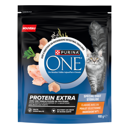 PURINA® ONE® Protein Extra, Élaboré avec du poulet sélectionné - croquettes pour chat