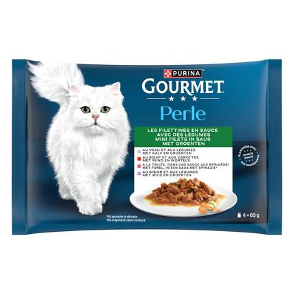 GOURMET® PERLE Les Filettines en Sauce avec des Légumes - Sachets pour chat