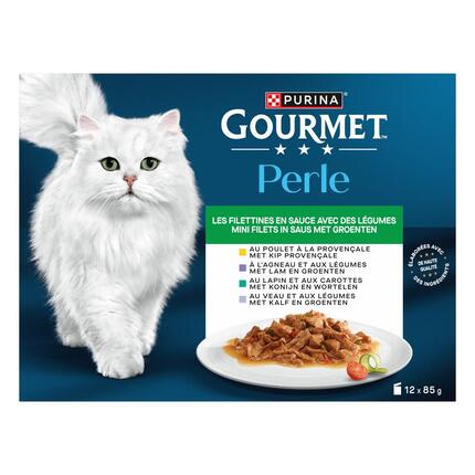 GOURMET® PERLE Les Filettines avec des Légumes en Sauce - Sachets pour chat