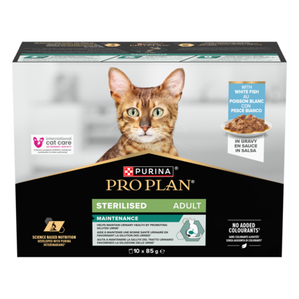 PURINA® PRO PLAN® Adult STERILISED MAINTENANCE au Poisson blanc en sauce