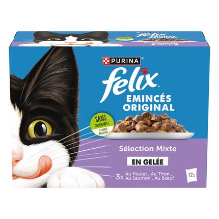 FELIX® - Sachets d'Émincés en Gelée pour chat - Sélection Mixte