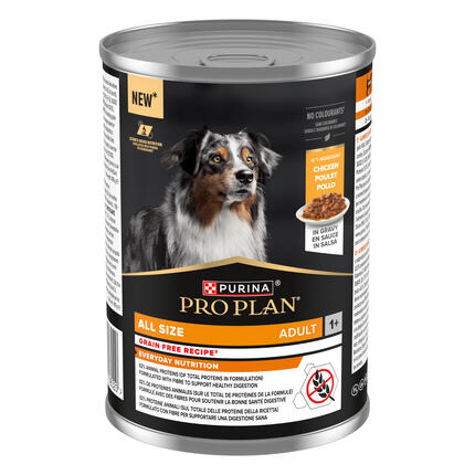 PURINA® PRO PLAN® All size Adulte Recette Sans Céréales riche en Poulet en Sauce