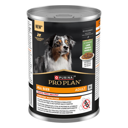 PURINA® PRO PLAN® All size Adulte Recette Sans Céréales riche en Agneau en Sauce