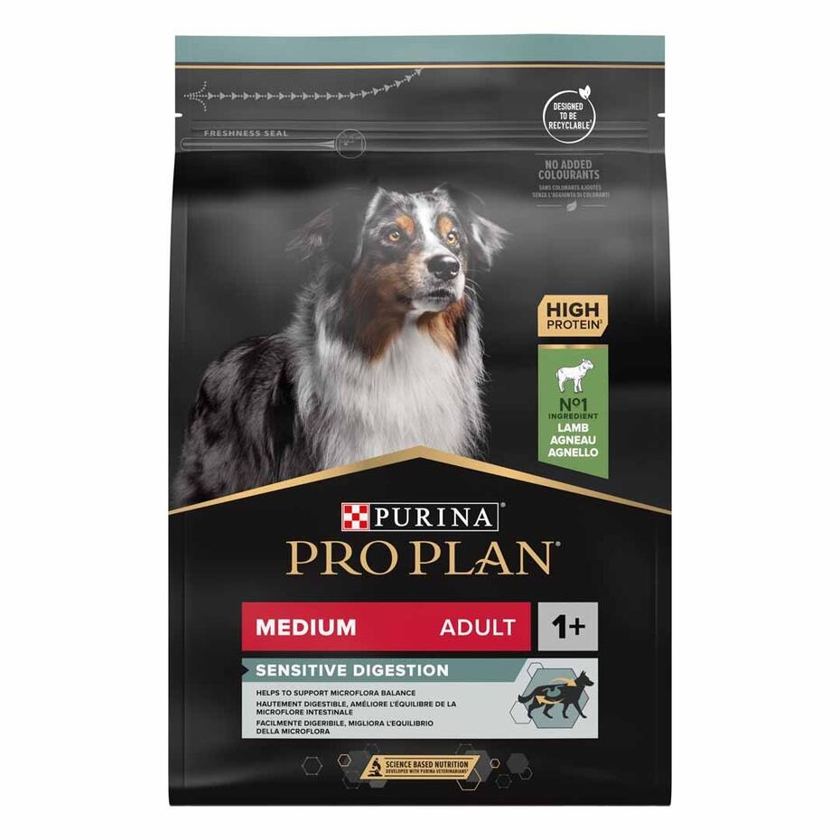 PURINA® PRO PLAN® MEDIUM ADULT SENSITIVE DIGESTION - RICHE EN AGNEAU - Croquettes pour chien à la digestion sensible