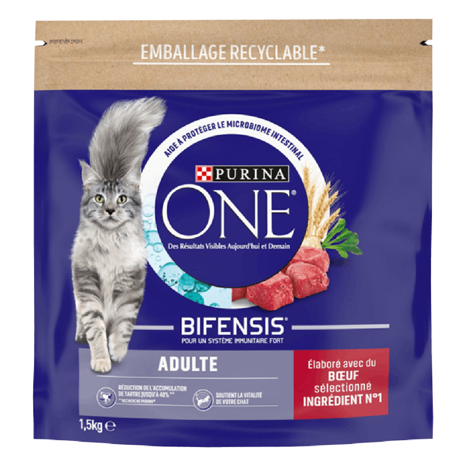 Purina® ONE® - Croquettes pour Chat Adulte au Boeuf et aux Céréales