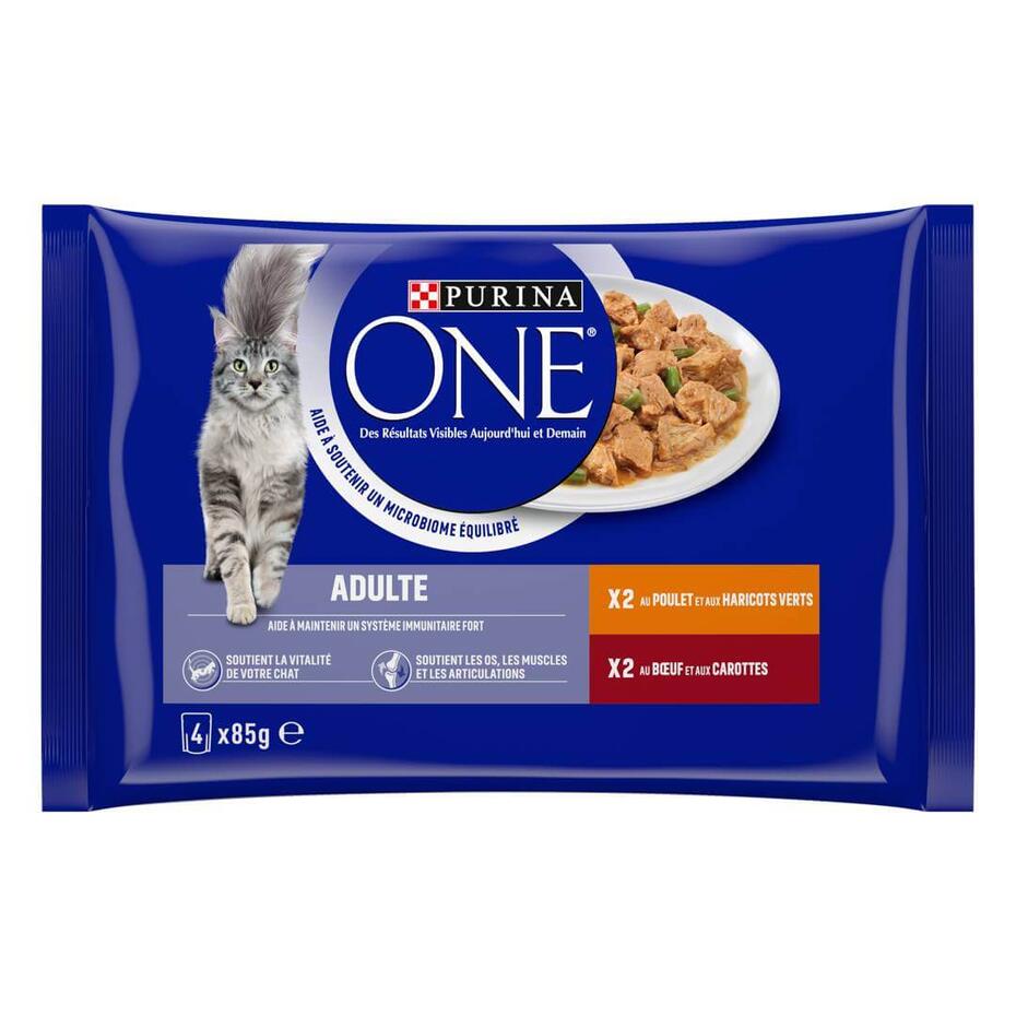 Purina ONE® - Sachets pour Chat Adulte au Bœuf et au Poulet