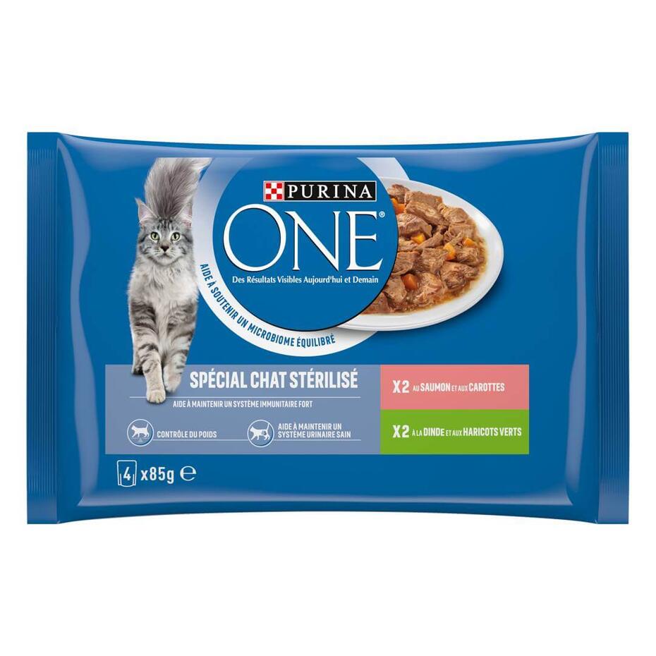 Purina® ONE® - Sachets pour Chat Stérilisé au Saumon et à la Dinde