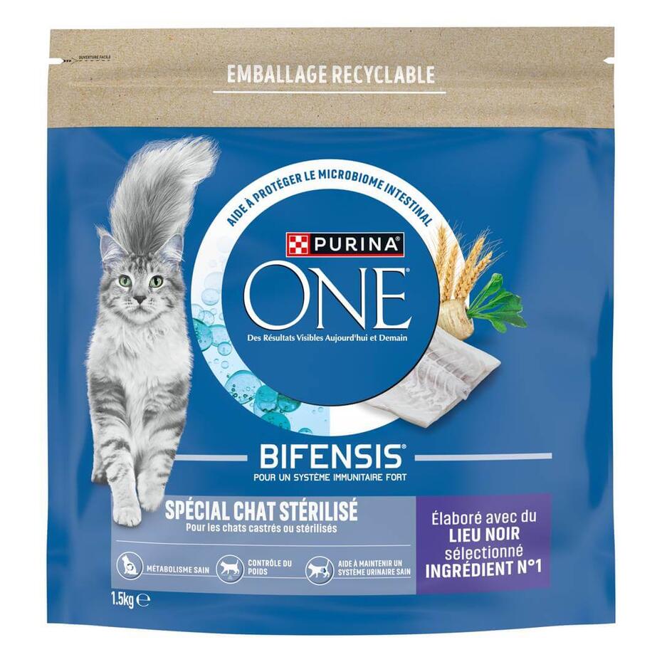 Purina ONE® - Croquettes pour Chat Stérilisé au Lieu Noir