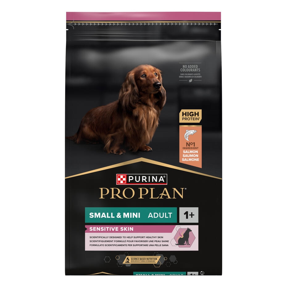 PURINA® PRO PLAN® SMALL & MINI ADULT SENSITIVE SKIN - RICHE EN SAUMON - Croquettes pour petit chien à la peau sensible