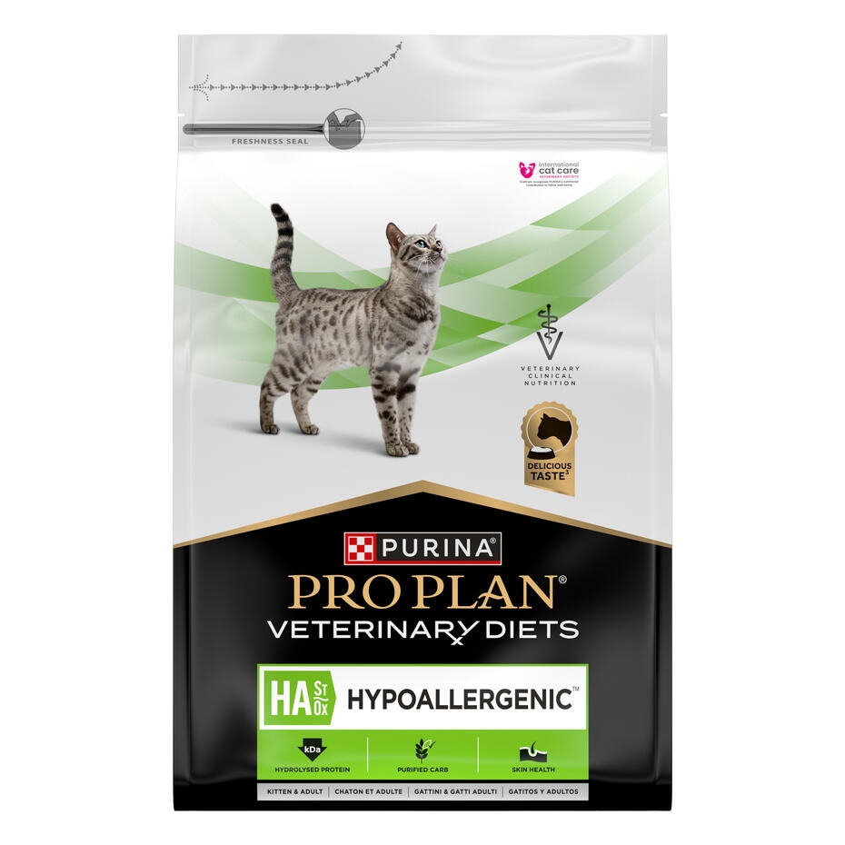 Purina® PRO PLAN® Veterinary Diets Feline Ha St/Ox Hypoallergenic - Croquettes pour Chat sujets à l'Allergie Alimentaire