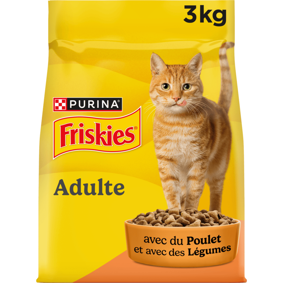 FRISKIES® CHAT ADULTE 3KG - Croquettes avec du Poulet et avec des Légumes
