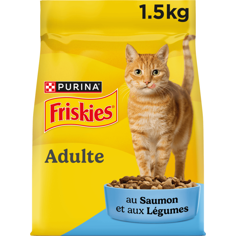 FRISKIES® CHAT ADULTE - Croquettes au Saumon et aux Légumes