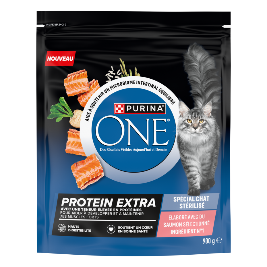 PURINA® ONE® Protein Extra, Élaboré avec du saumon sélectionné - croquettes pour chat