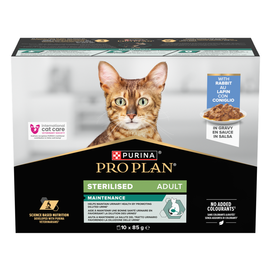 PURINA® PRO PLAN® Adult STERILISED MAINTENANCE au Lapin en Sauce