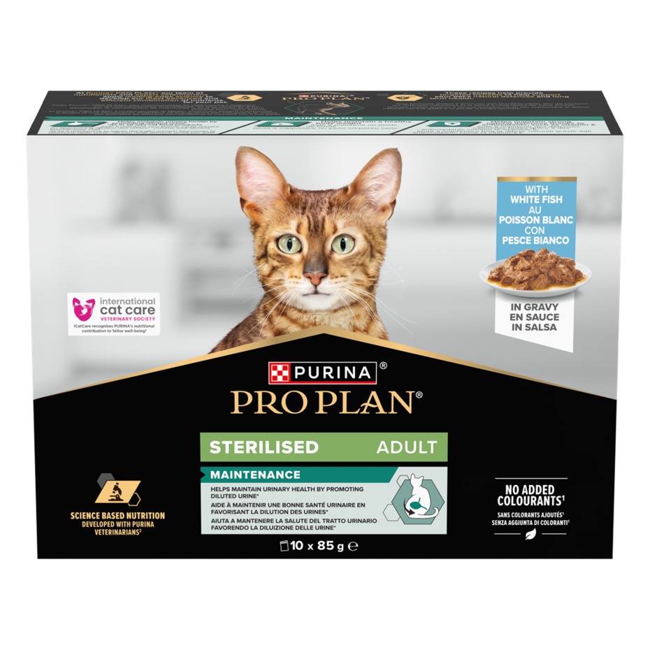 PURINA® PRO PLAN® Adult STERILISED MAINTENANCE au Poisson blanc en sauce