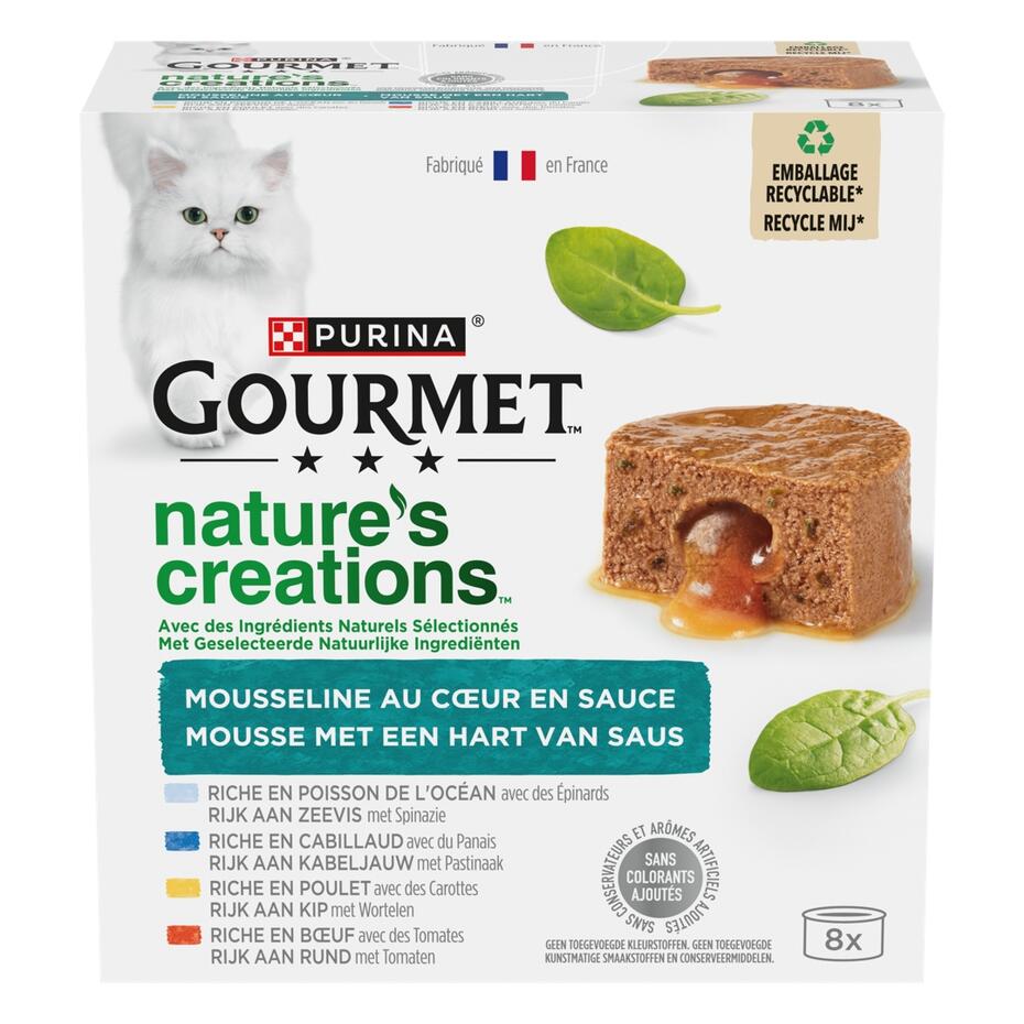 GOURMET® NATURE'S CREATIONS Mousselines Cœur en Sauce - Boîtes pour chat