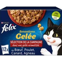 Soupe pour chat Adulte au cabillaud, au thon & carrelet FELIX