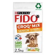FIDO CROQ’ MIX Senior À la Volaille & aux Légumes Croquettes pour Chien