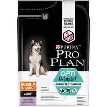 MHI PURINA PRO PLAN MEDIUM&LARGE ADULT SENSITIVE DIGESTION AVEC OPTIDIGEST GRAIN FREE - RICHE EN DINDE