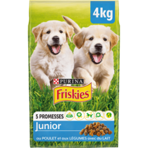 FRISKIES® JUNIOR Croquettes pour Chien au Poulet et aux Légumes avec du Lait