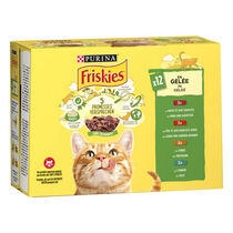 FRISKIES® pour CHAT ADULTE Sachets fraîcheur en gelée pour chat adulte, à la viande et aux légumes