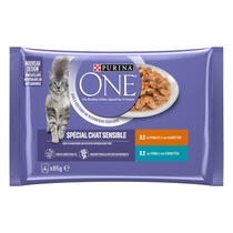 Purina ONE® - Sachets pour Chat Sensible au Thon, au Poulet et aux Carottes