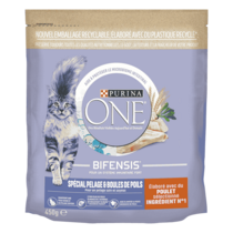 Purina ONE® - Croquettes pour Chat Spécial Pelage et Boules de Poils au Poulet et aux Céréales