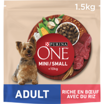 PURINA ONE® MINI/SMALL < 10kg Adult Riche en Bœuf avec du riz - Croquettes pour petit chien adulte