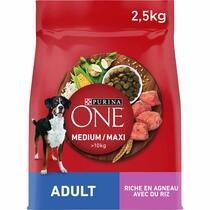 PURINA ONE® Medium / Maxi > 10kg Croquettes pour chien adulte Riche en Agneau avec du Riz