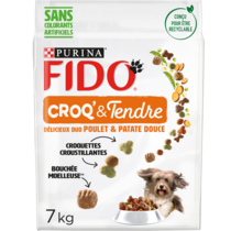 FIDO® CROQ’ & TENDRE® Délicieux Duo au Poulet et à la Patate Douce - Croquettes Pour Chien