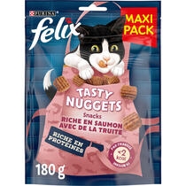 FELIX® Tasty Nuggets Riche en Saumon avec de la Truite – Friandises pour Chat