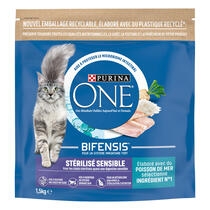 Purina ONE® - Croquettes pour Chat Stérilisé Sensible aux Poissons de mer