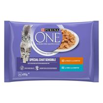 Purina® ONE® - Sachets pour Chat Sensible au Thon, au Poulet et aux Carottes