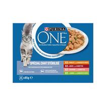 Purina® ONE® - Sachets pour Chat Stérilisé au Bœuf, au Poulet, au Saumon et à la Dinde