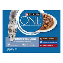 Purina® ONE® - Sachets pour Chat Stérilisé au Canard, à la Sardine et au Boeuf