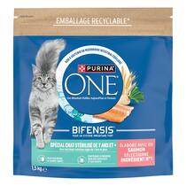 PURINA ONE BIFENSIS Spécial chat stérilisé de 7 ans et + Saumon  1,5kg 