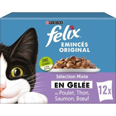 MHI FELIX Emincés en Gelée pour chat Sélection Mixte