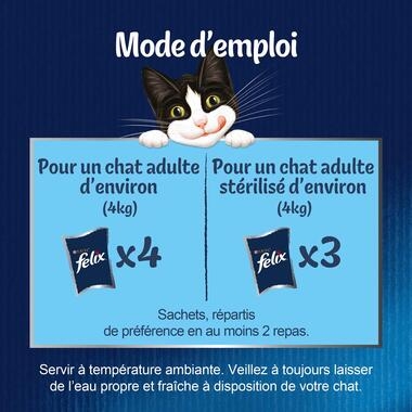 FELIX Sensations en Gelée pour chat Sélection de Poissons Mode d'Emploi