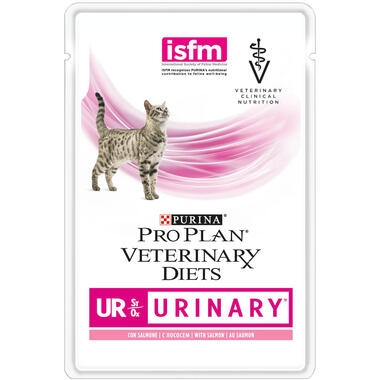 Purina Pro Plan Veterinary Diets Feline UR St/Ox Urinary - Sachets pour Chat ayant des Problèmes Urinaires au Saumon
