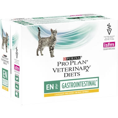 Purina Pro Plan Veterinary Diets Feline EN St/Ox Gastrointestinal - Sachets pour Chat ayant des Troubles Digestifs au Poule