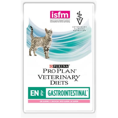 Purina Pro Plan Veterinary Diets Feline EN St/Ox Gastrointestinal - Sachets pour Chat ayant des Troubles Digestifs au Saumon
